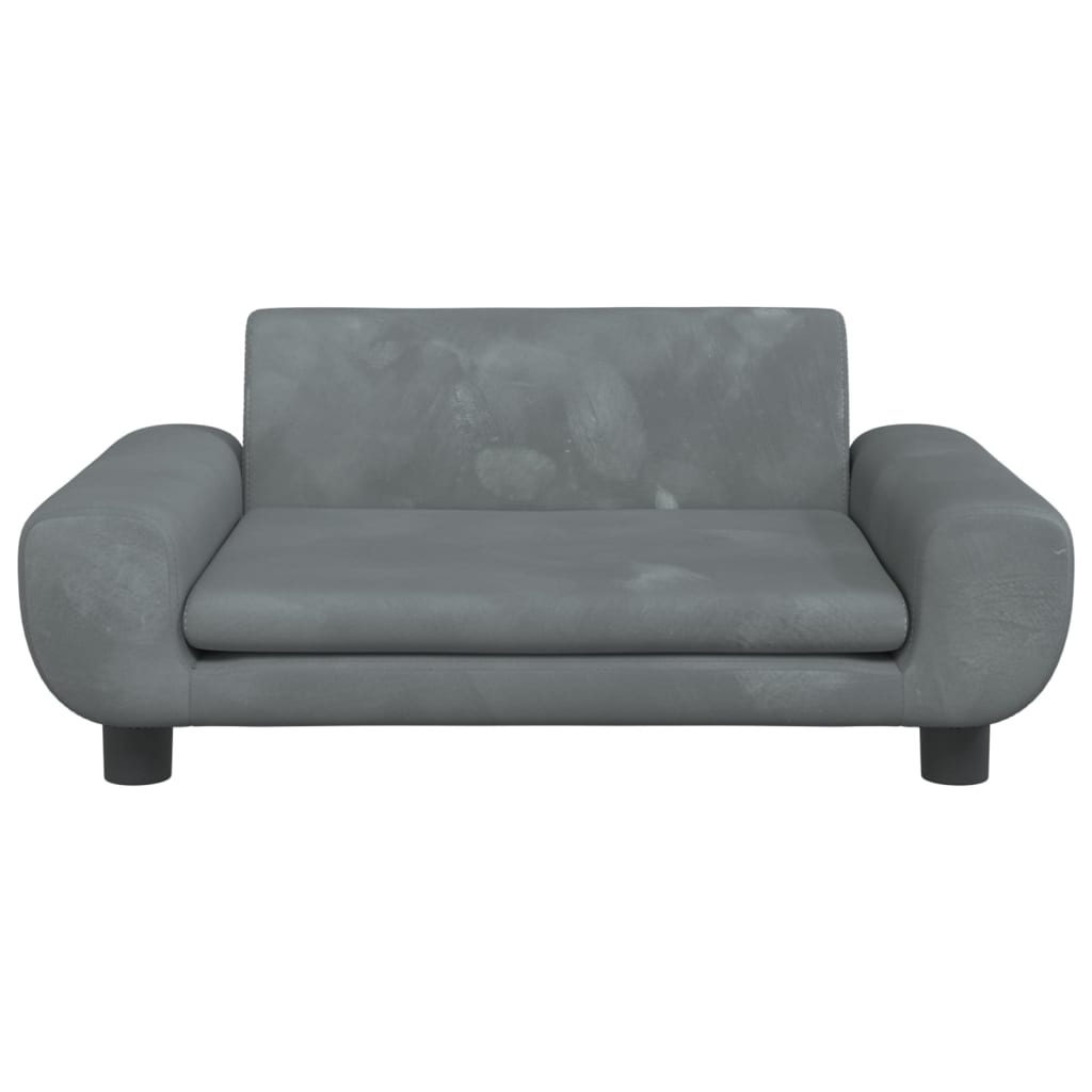 vidaXL Canapé pour enfants gris foncé 70x45x33 cm velours