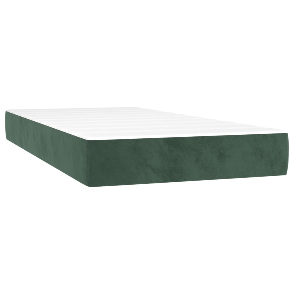 vidaXL Sommier à lattes de lit avec matelas Vert foncé 90x190 cm