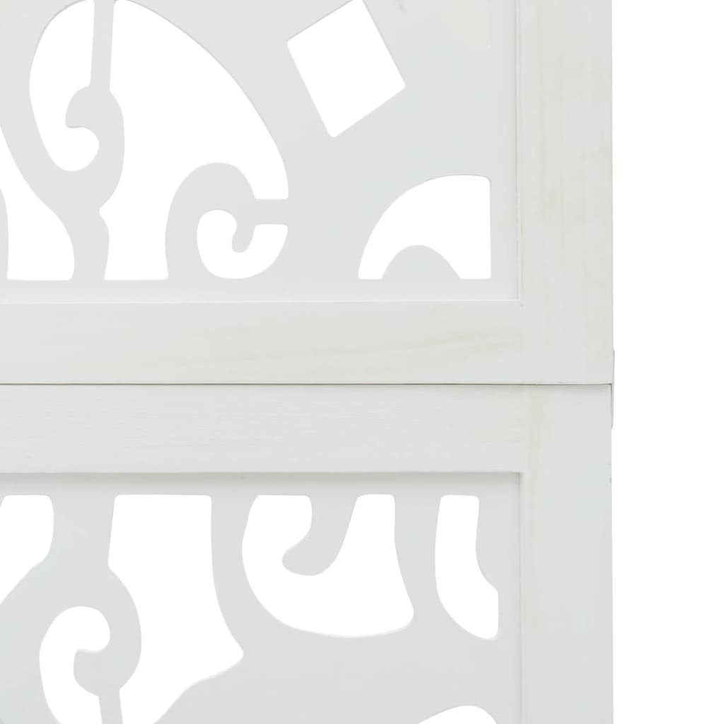 vidaXL Cloison de séparation 4 panneaux blanc bois de paulownia massif