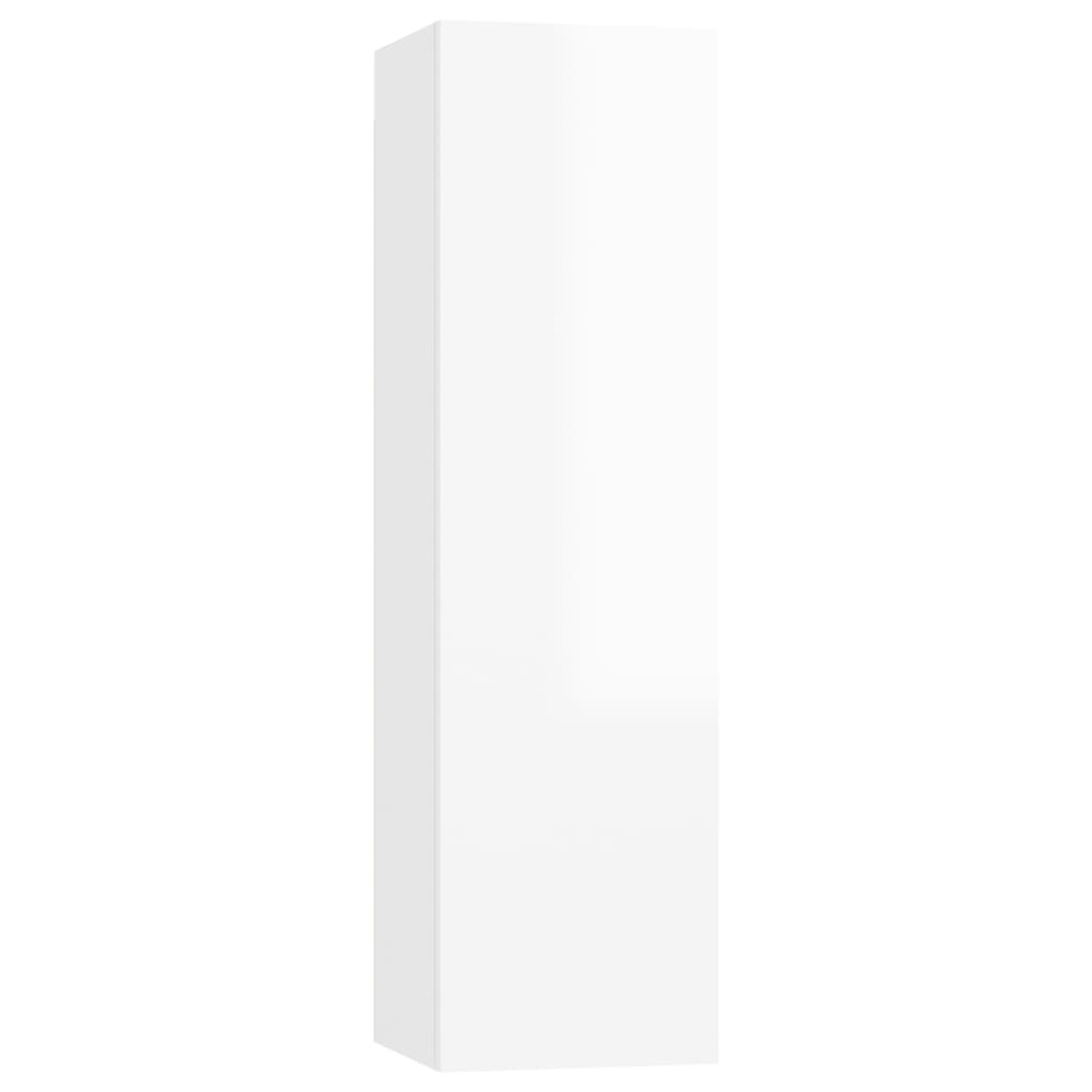 vidaXL Ensemble de meubles TV 4 pcs Blanc brillant Bois d'ingénierie