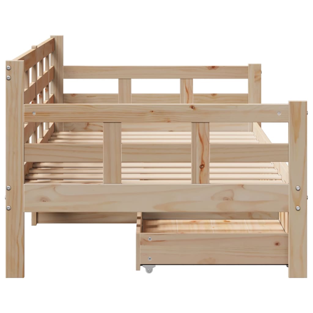 vidaXL Lit de jour avec tiroirs sans matelas 90x190 cm bois massif