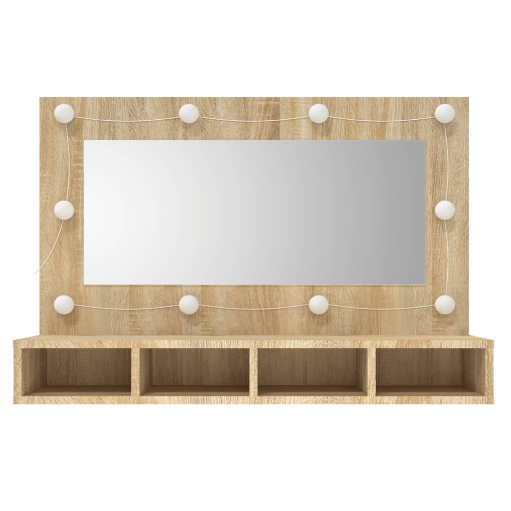 vidaXL Armoire à miroir avec LED Chêne sonoma 90x31,5x62 cm
