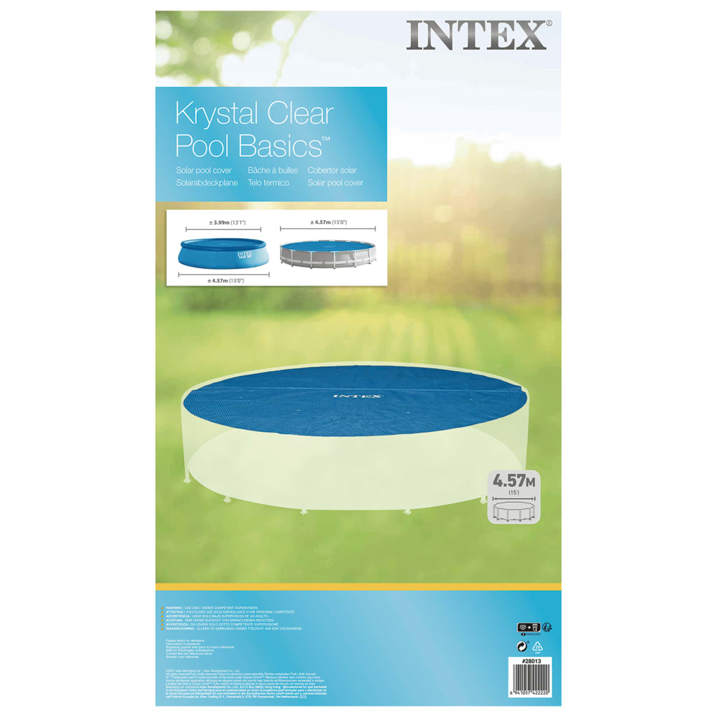 Intex Couverture solaire de piscine bleu 448 cm polyéthylène