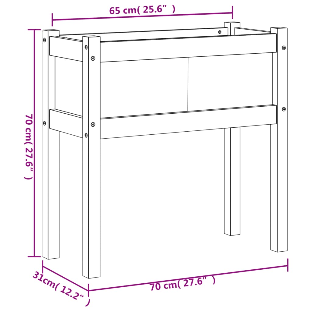 vidaXL Jardinières avec pieds 70x31x70 cm bois de pin massif