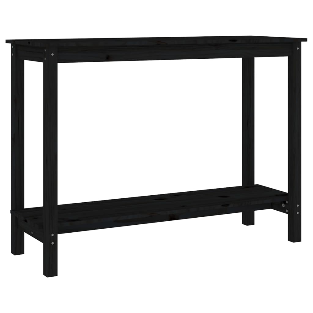 vidaXL Table console Noir 110x40x80 cm Bois massif de pin