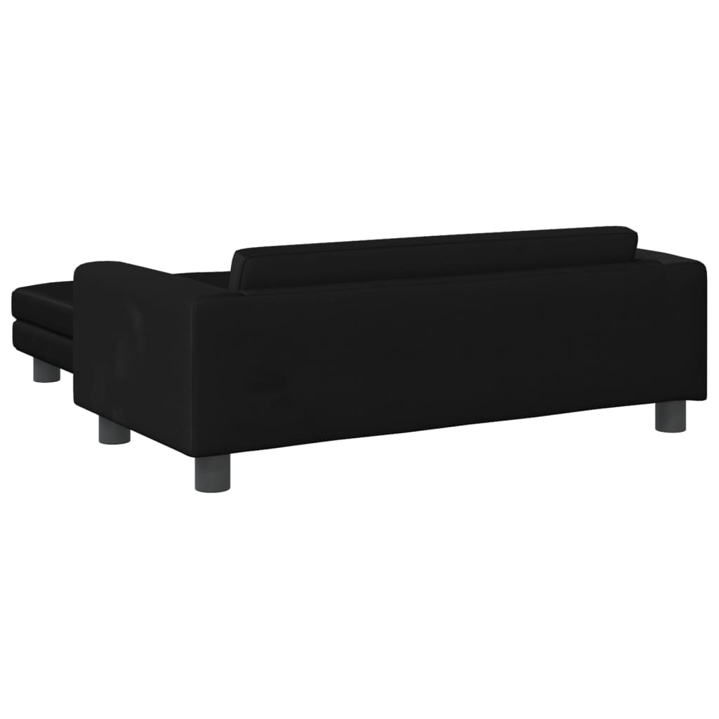 vidaXL Canapé avec repose-pied pour enfants noir 100x50x30 cm velours