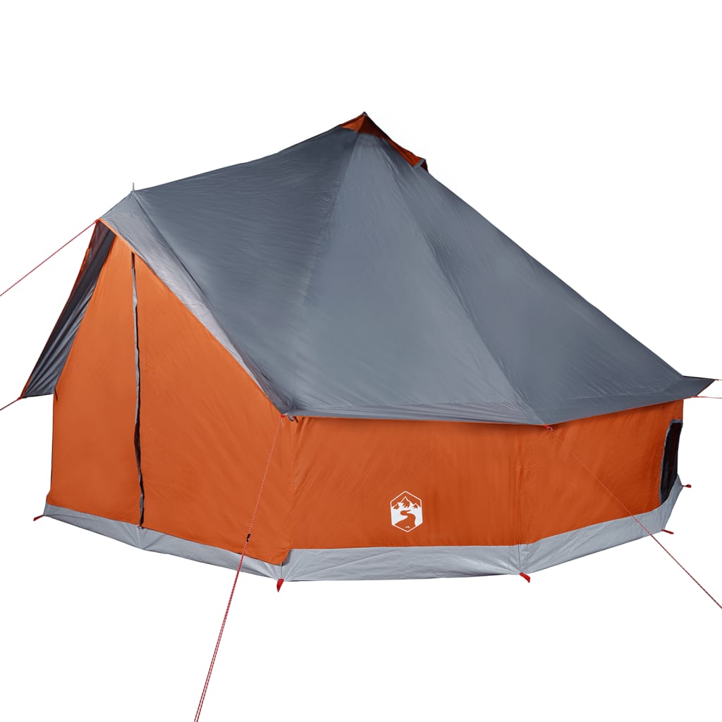 vidaXL Tente familiale tipi 6 personnes gris et orange imperméable