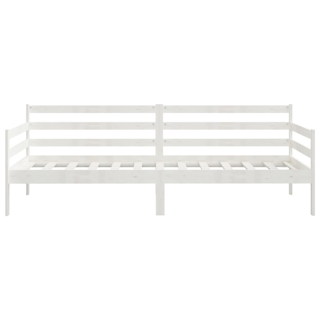 vidaXL Lit Blanc Bois de pin massif 90x200 cm