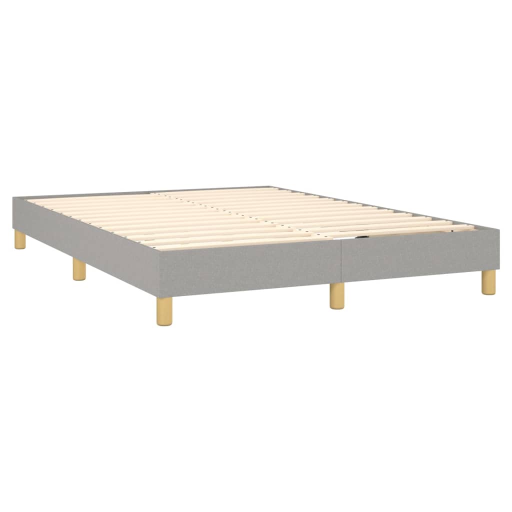 vidaXL Sommier à lattes de lit avec matelas Gris clair 140x200cm Tissu