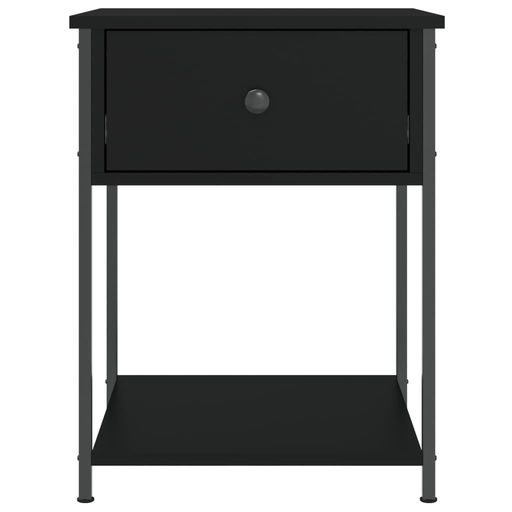 vidaXL Table de chevet noir 44x45x58 cm bois d’ingénierie