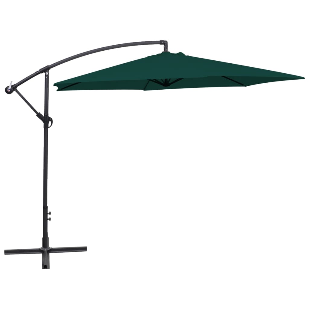 vidaXL Parasol de jardin en porte-à-faux 3 m vert