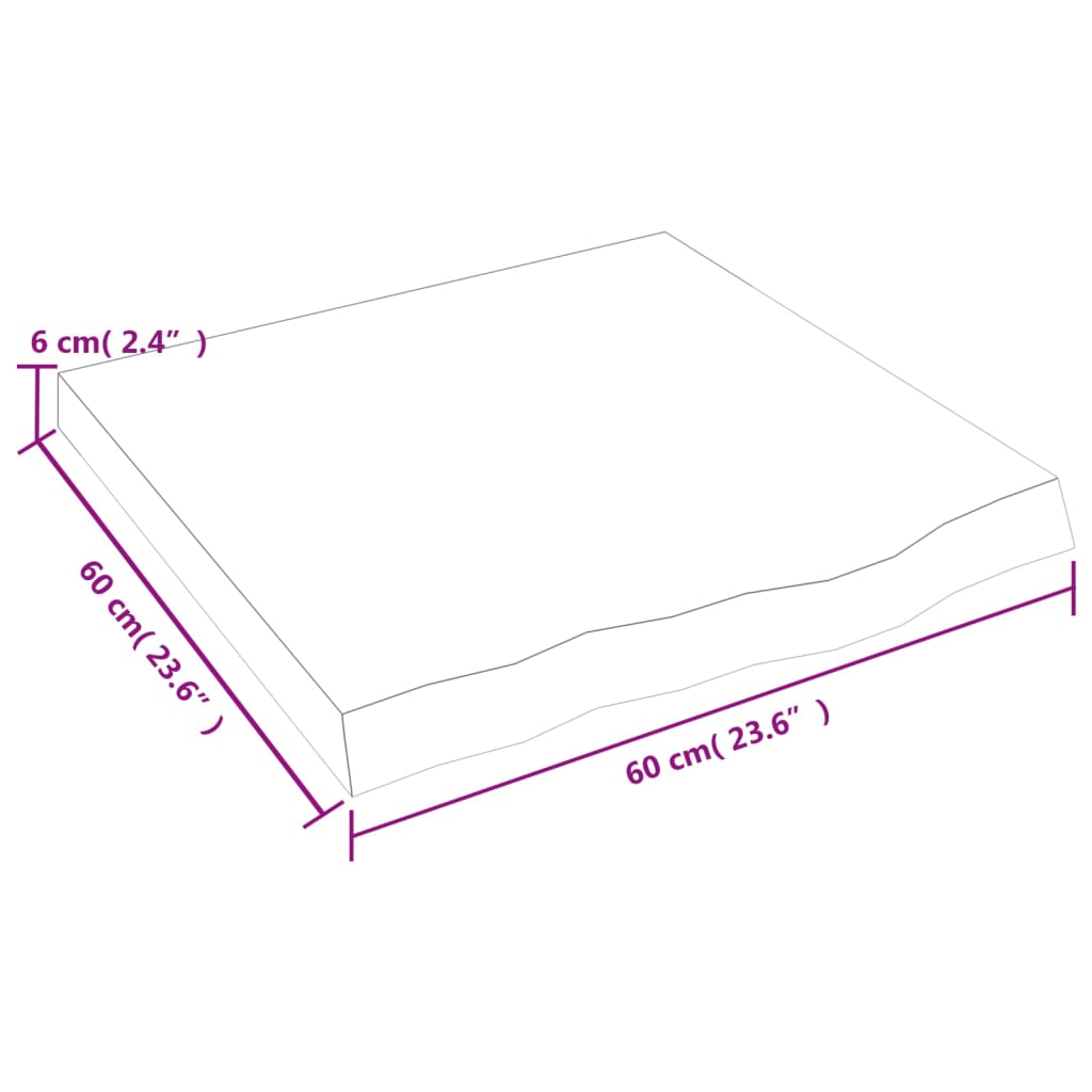 vidaXL Étagère murale 60x60x(2-6) cm bois de chêne massif non traité