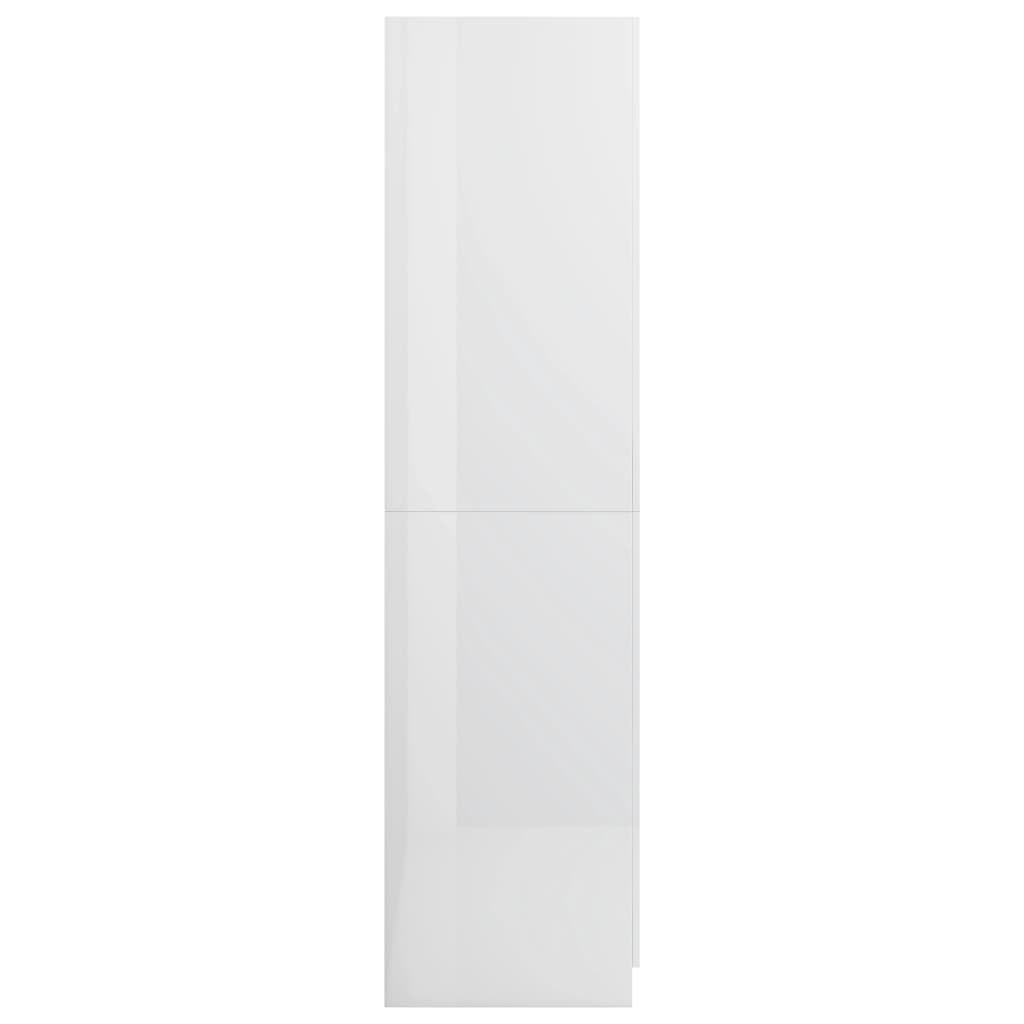 vidaXL Garde-robe Blanc brillant 80x52x180 cm Bois d’ingénierie