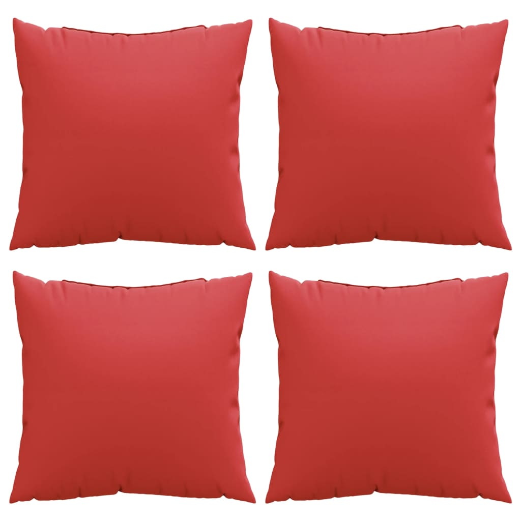 vidaXL Coussins décoratifs lot de 4 rouge 60x60 cm tissu