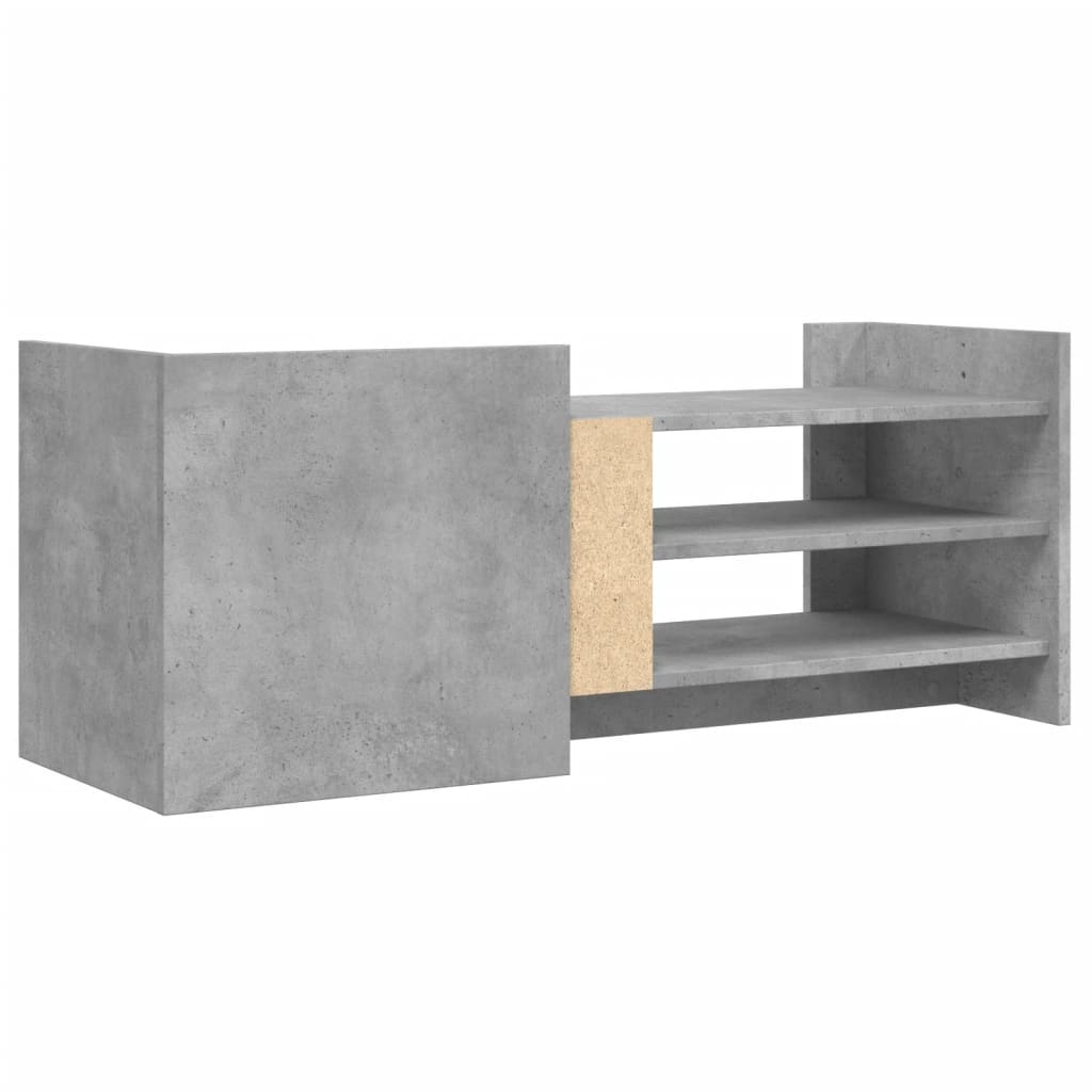 vidaXL Meuble TV Gris béton 100x35x40 cm Bois d'ingénierie