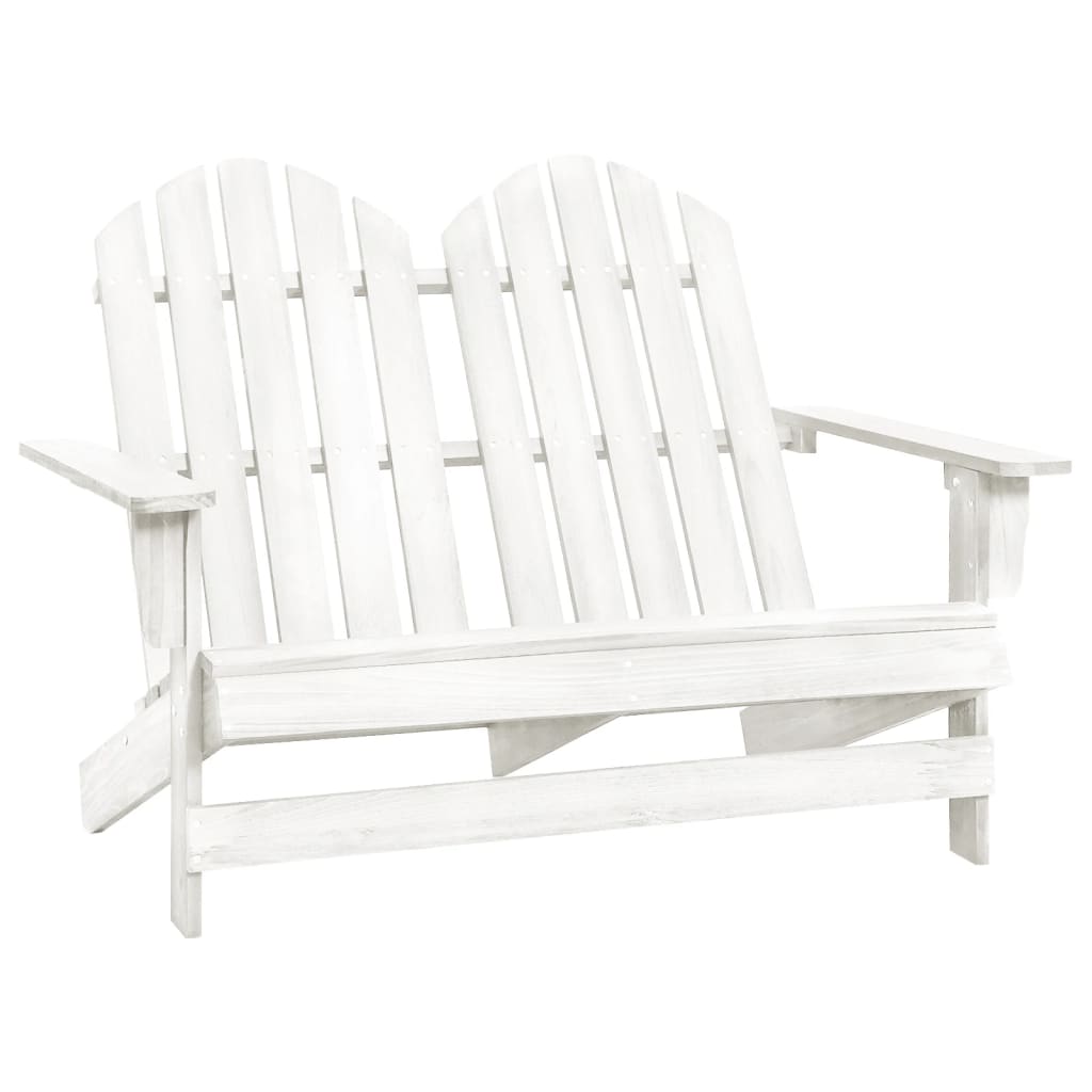 vidaXL Chaise de jardin Adirondack 2 places bois de sapin massif blanc