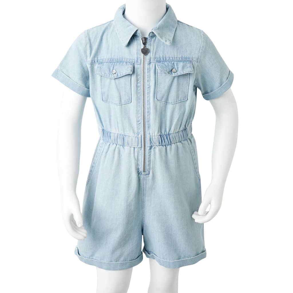 Combinaison enfants avec manches courtes bleu doux 140