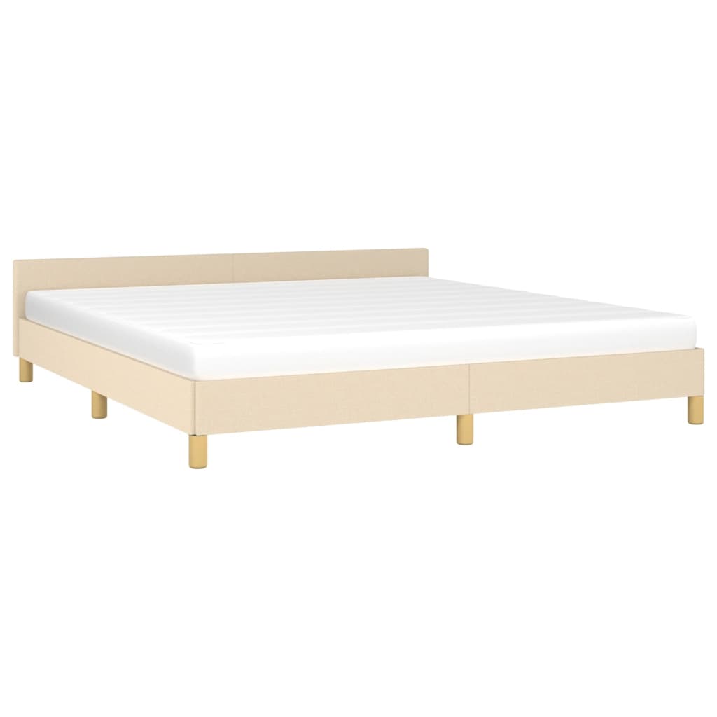 vidaXL Cadre de lit sans matelas crème 160x200 cm tissu