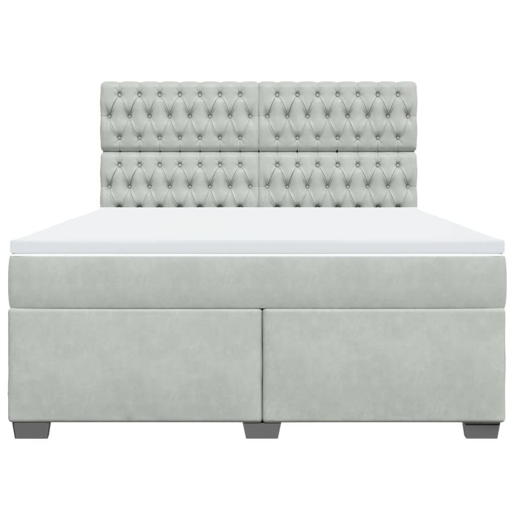 vidaXL Sommier à lattes de lit et matelas Gris clair 180x200cm Velours