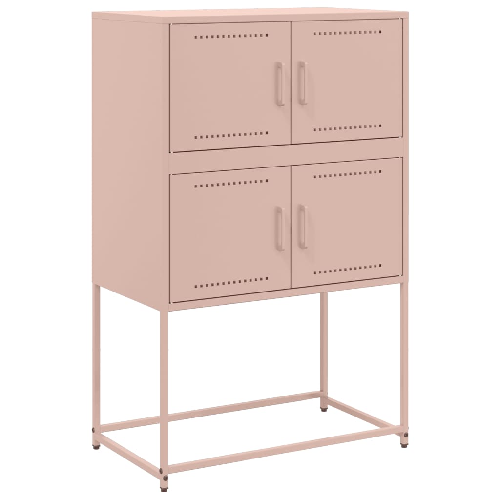 vidaXL Buffet rose 68,5x38,5x107 cm acier