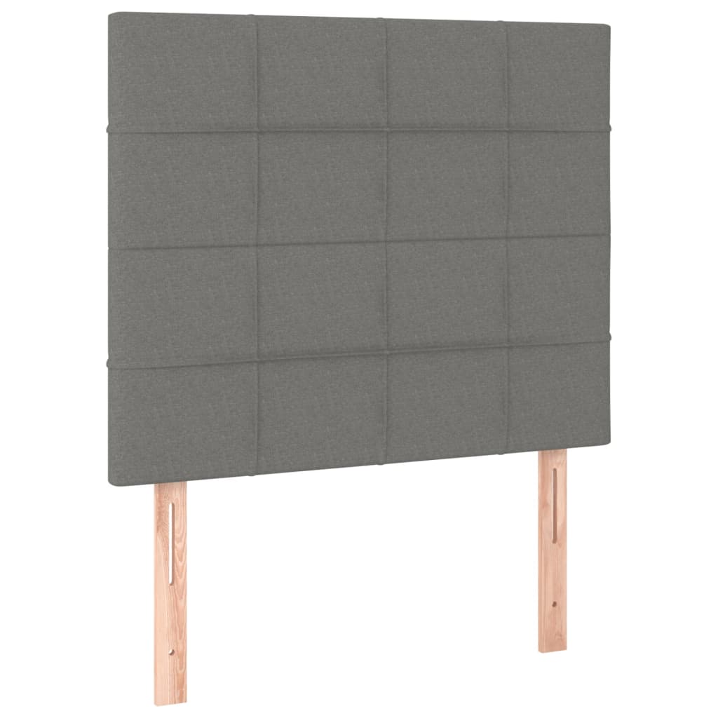 vidaXL Tête de lit à LED Gris foncé 100x5x118/128 cm Tissu