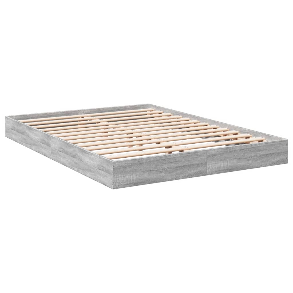 vidaXL Cadre de lit sans matelas sonoma gris 140x190 cm