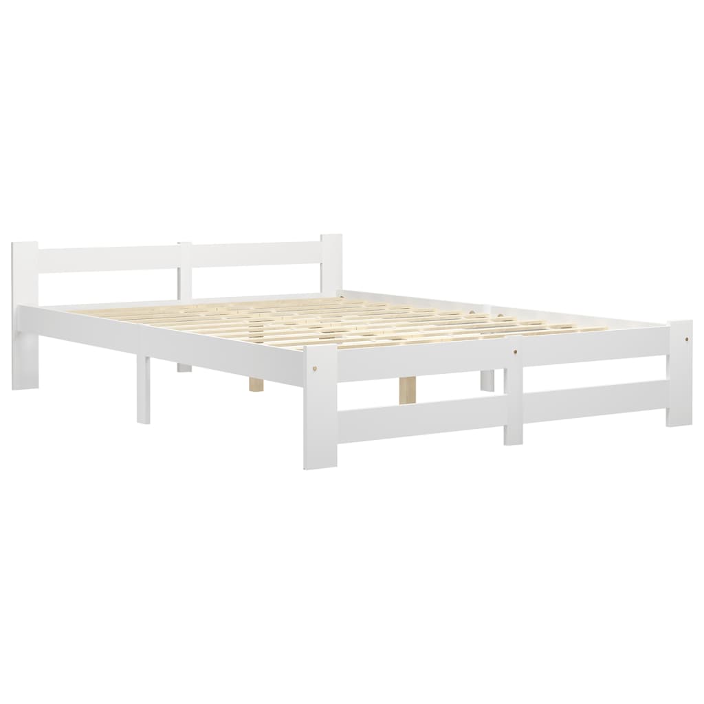 vidaXL Cadre de lit sans matelas blanc bois de pin massif 120x200 cm