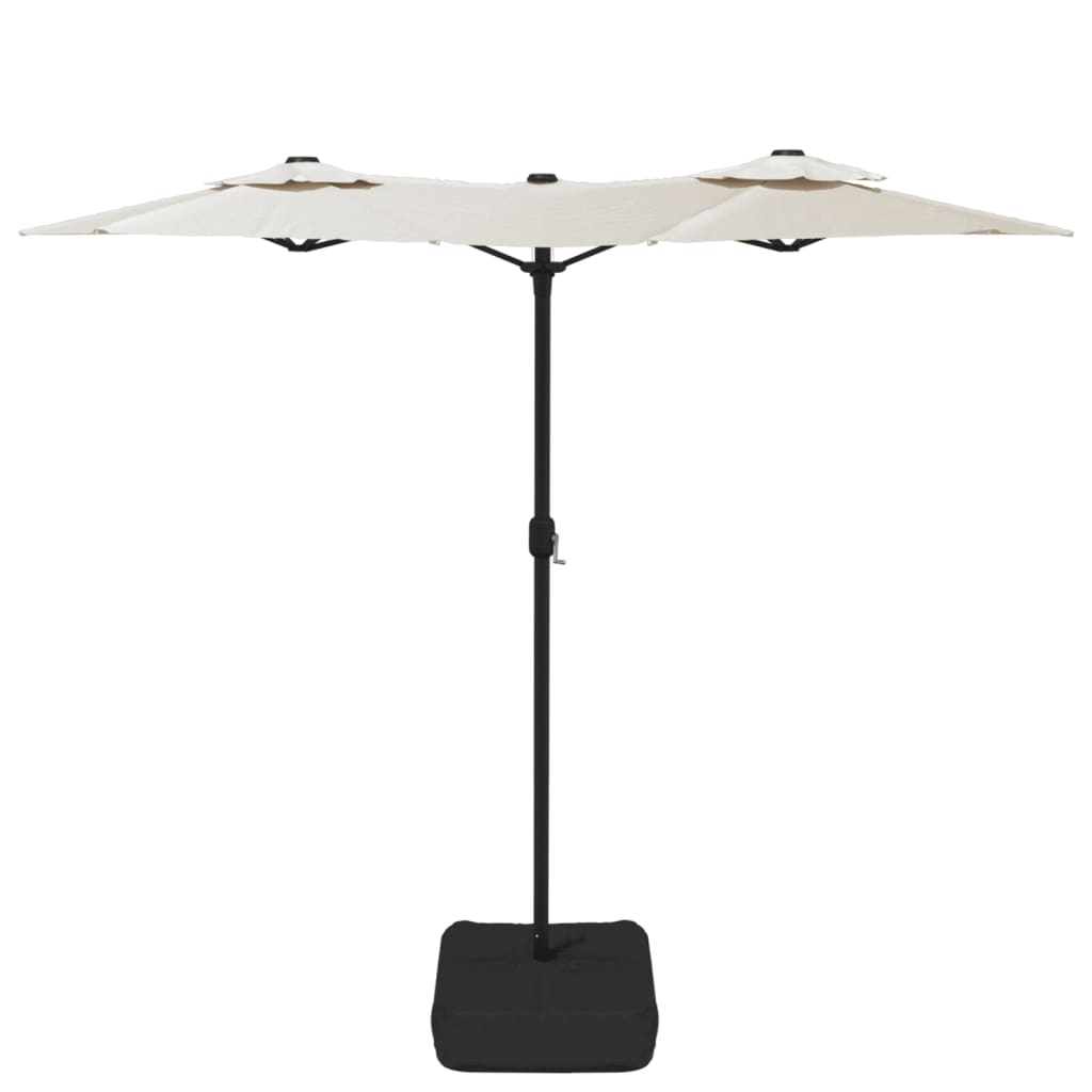 vidaXL Parasol de jardin à double tête avec LED blanc sable 316x240 cm