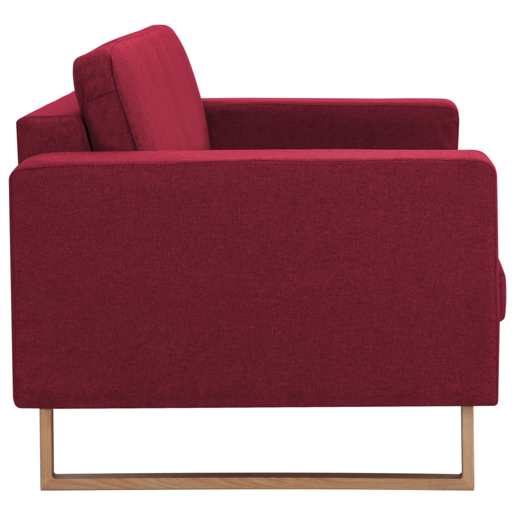 vidaXL Ensemble de canapé 2 pcs Tissu Rouge bordeaux