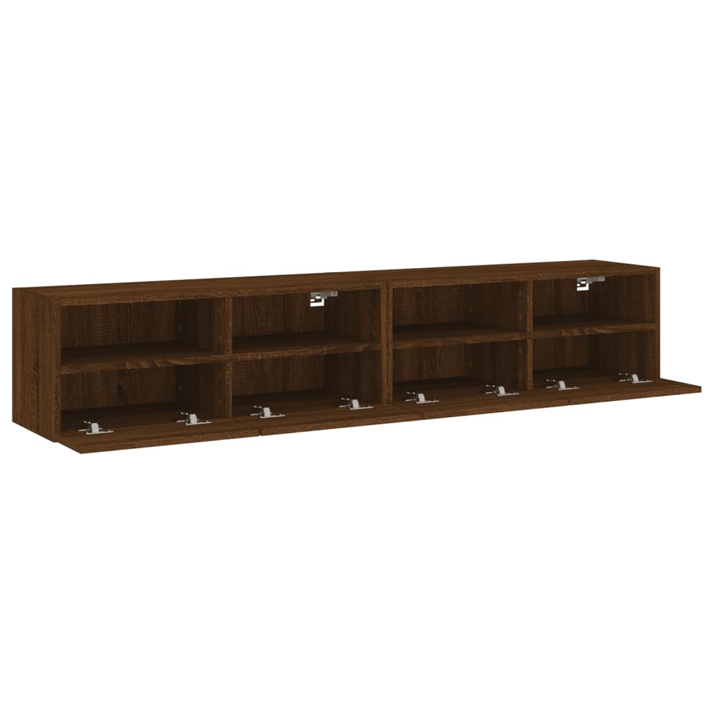 vidaXL Meubles TV muraux 2 pcs chêne marron 80x30x30cm bois ingénierie