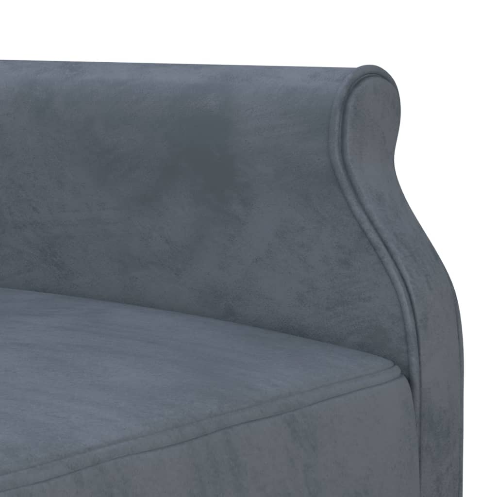 vidaXL Canapé-lit en forme de L gris 271x140x70 cm velours