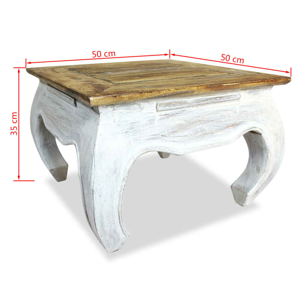 vidaXL Table d'appoint Bois de récupération massif 50 x 50 x 35 cm