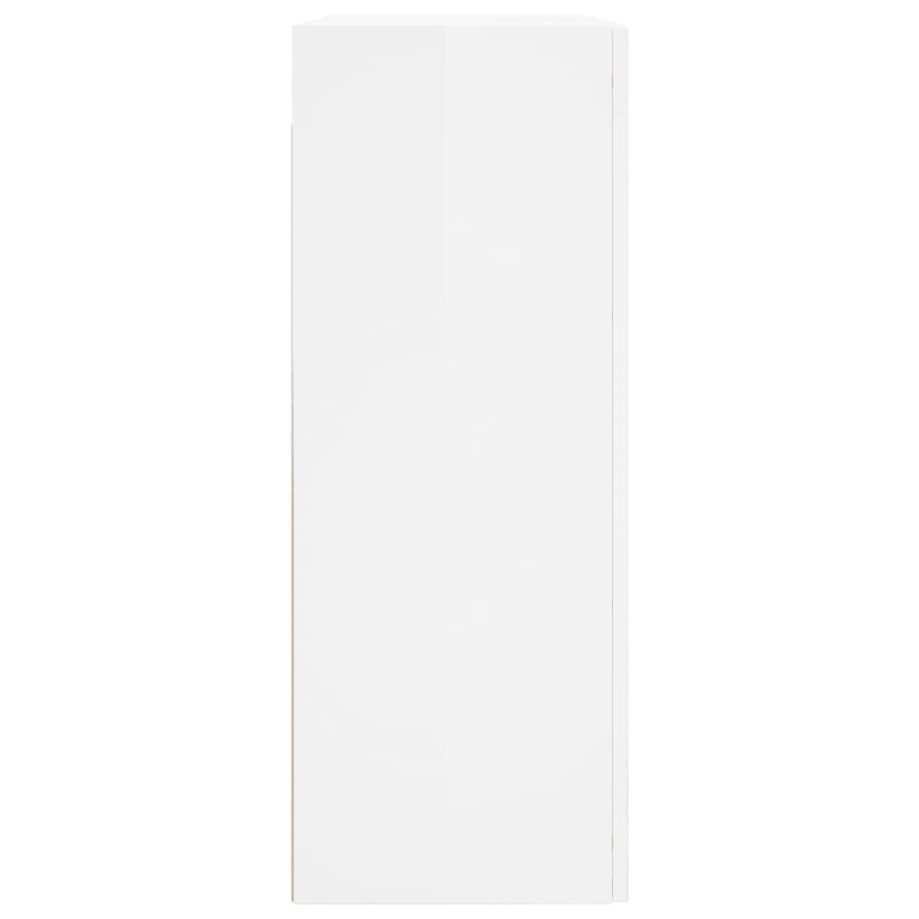 vidaXL Armoires murales 2 pcs blanc brillant bois d'ingénierie