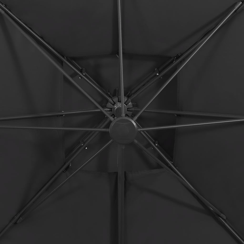 vidaXL Parasol déporté avec double toit 300x300 cm noir