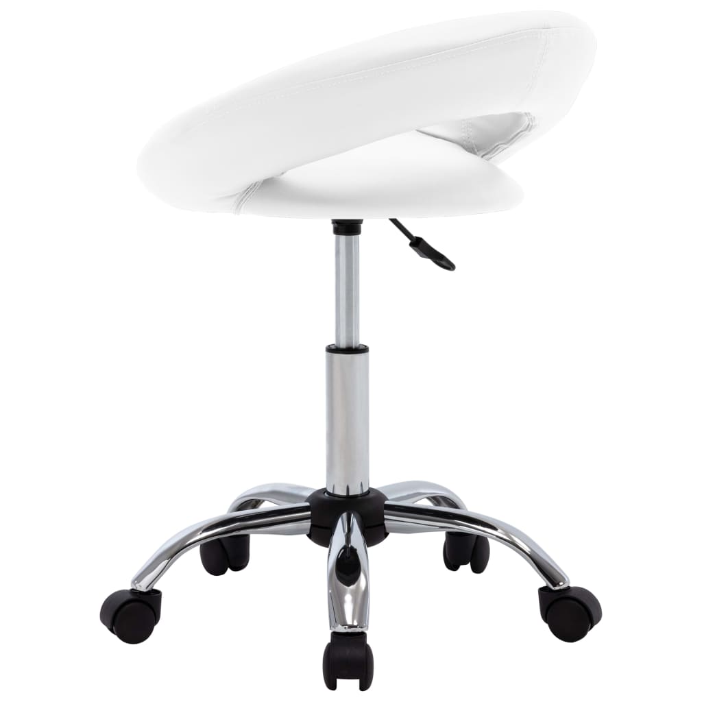 vidaXL Chaise pivotante à manger Blanc Similicuir