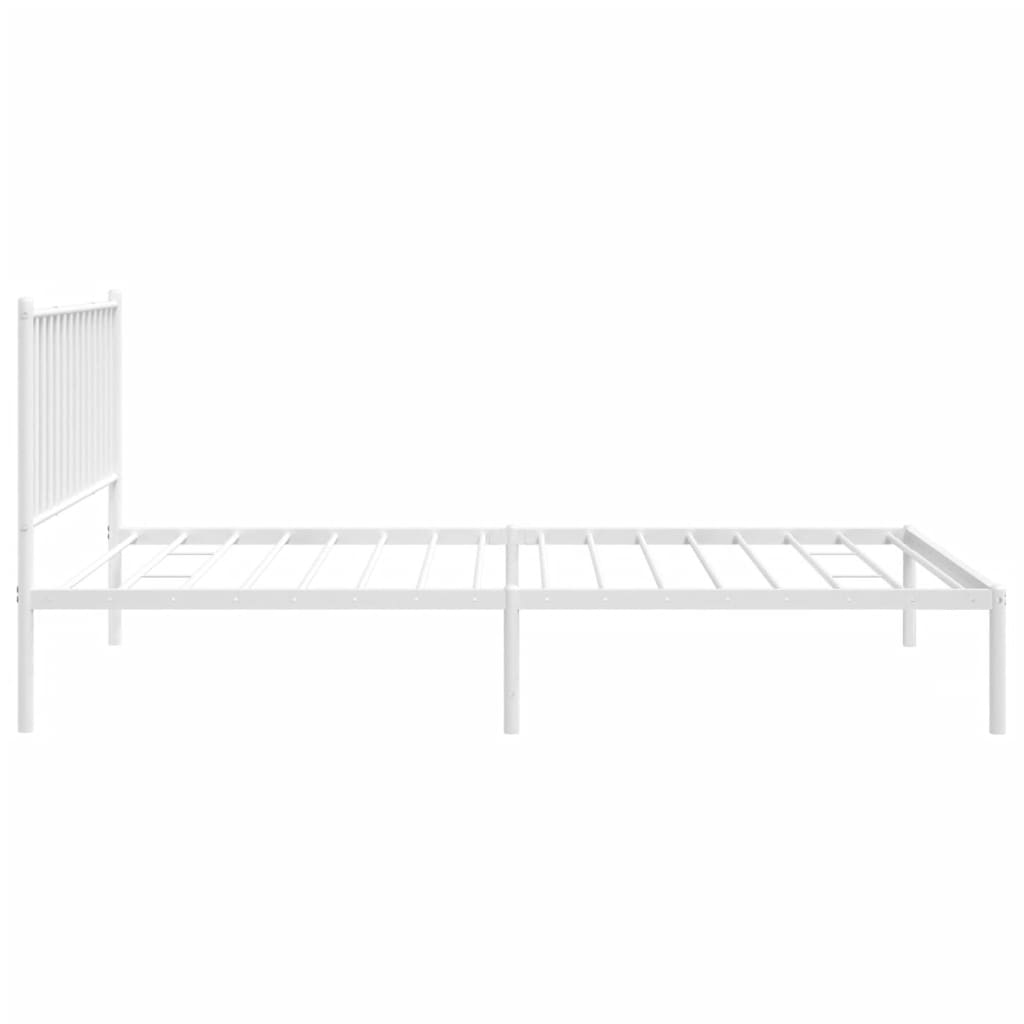 vidaXL Cadre de lit métal sans matelas et tête de lit blanc 107x203 cm