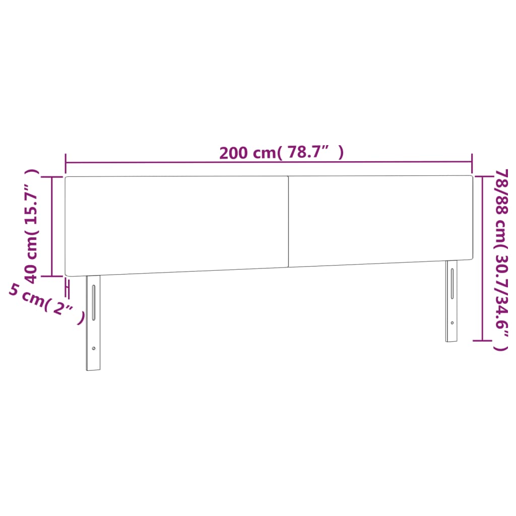 vidaXL Têtes de lit 2 pcs Bleu foncé 100x5x78/88 cm Velours