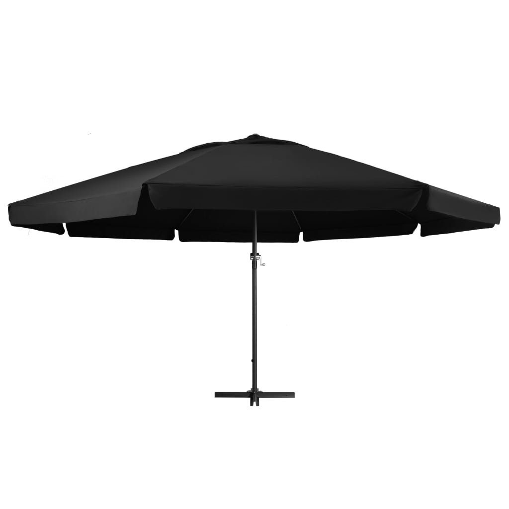 vidaXL Parasol de jardin avec mât en aluminium 500 cm noir