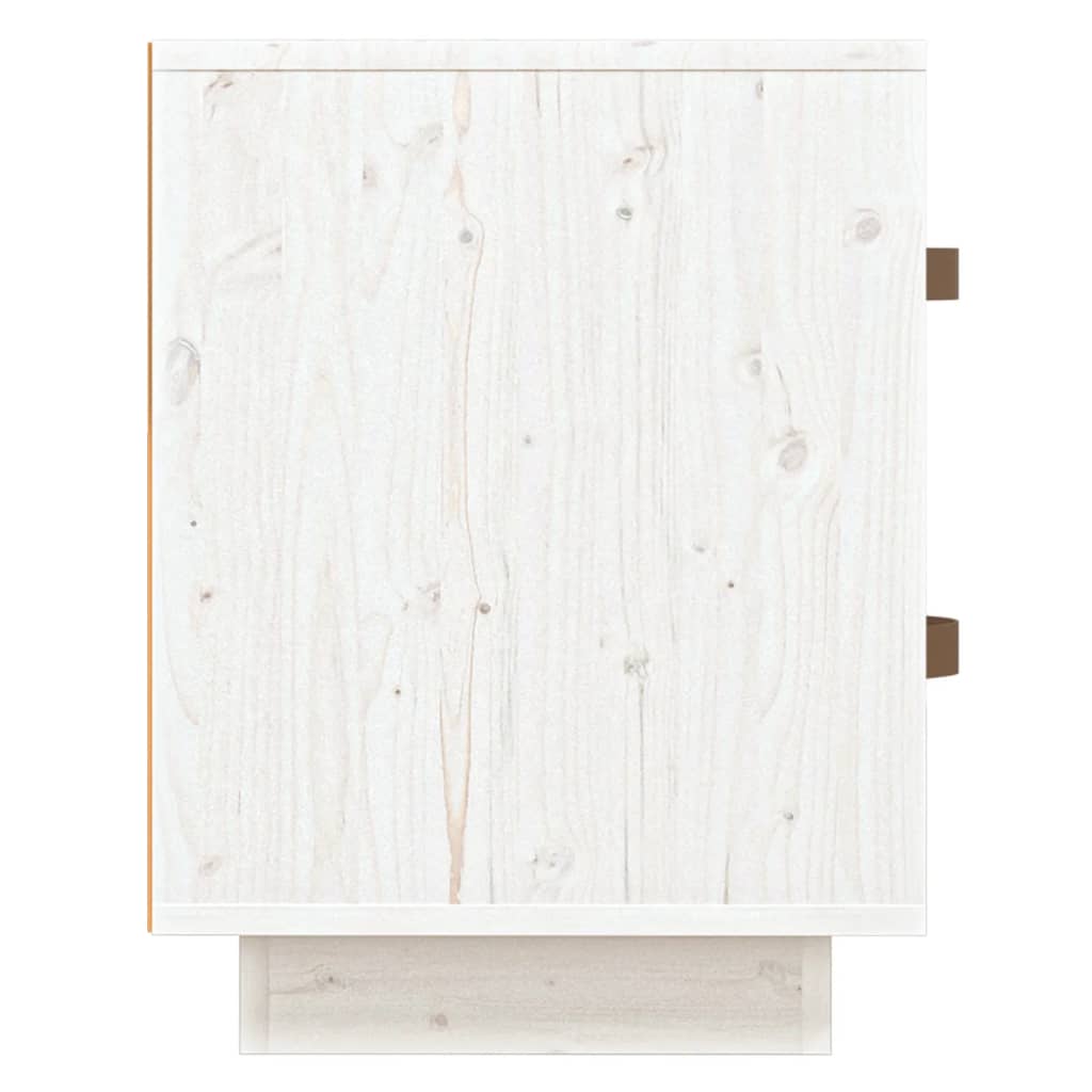 vidaXL Table de chevet Blanc 40x34x45 cm Bois de pin massif