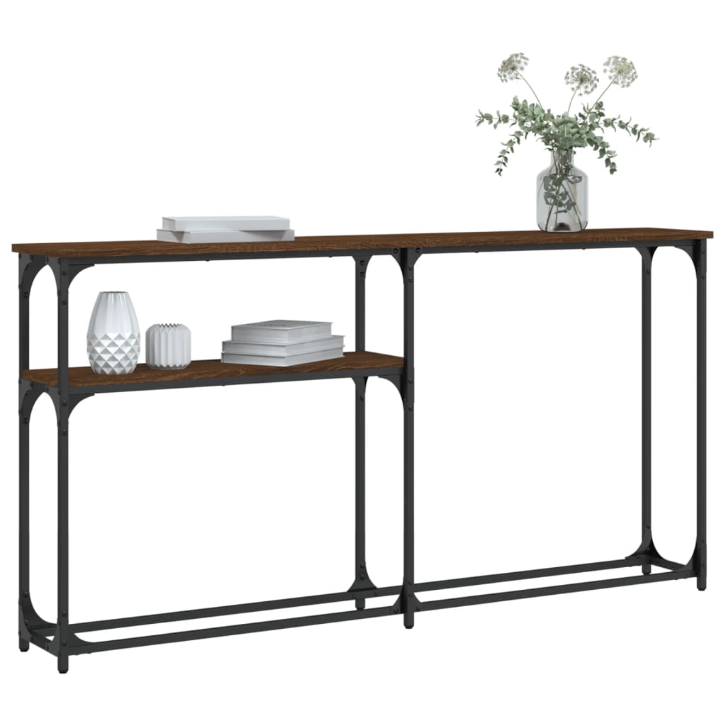 vidaXL Table console chêne marron 145x22,5x75 cm bois d'ingénierie