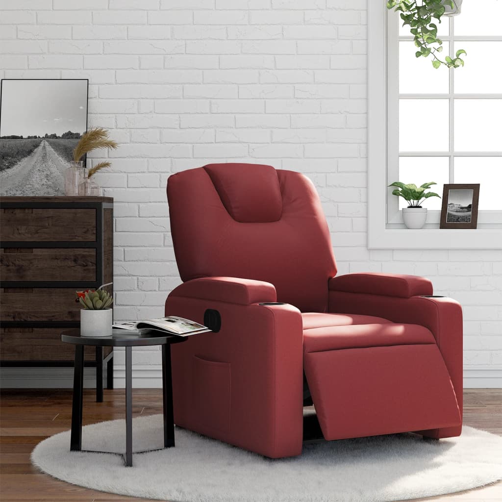 vidaXL Fauteuil inclinable électrique Rouge bordeaux Similicuir