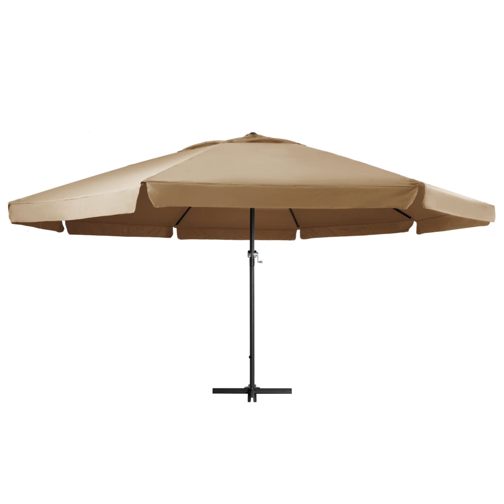 vidaXL Parasol de jardin avec mât en aluminium 600 cm taupe