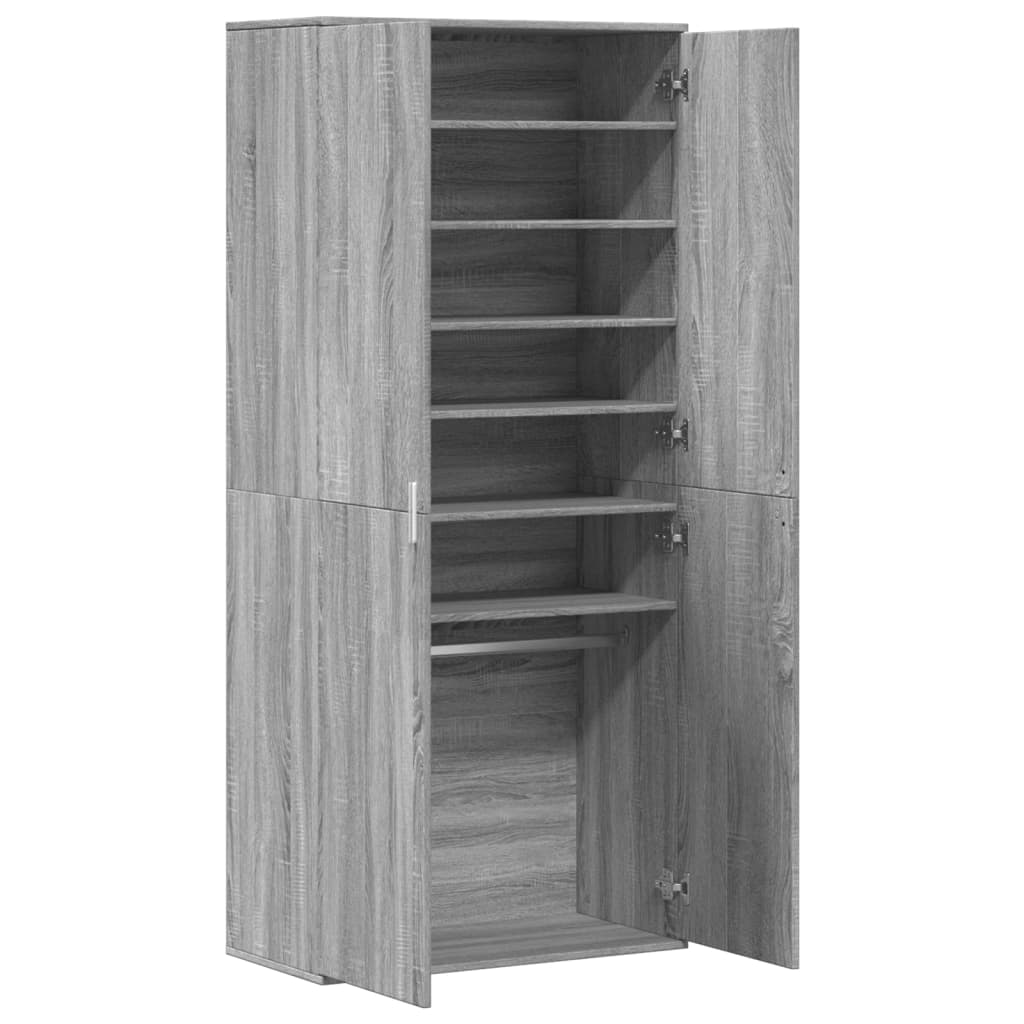 vidaXL Armoire à chaussures sonoma gris 80x39x178 cm bois d'ingénierie