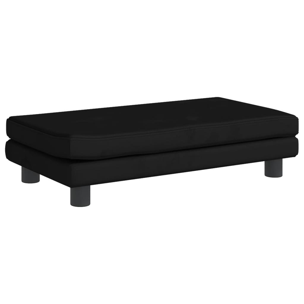 vidaXL Canapé avec repose-pied pour enfants noir 100x50x30 cm velours