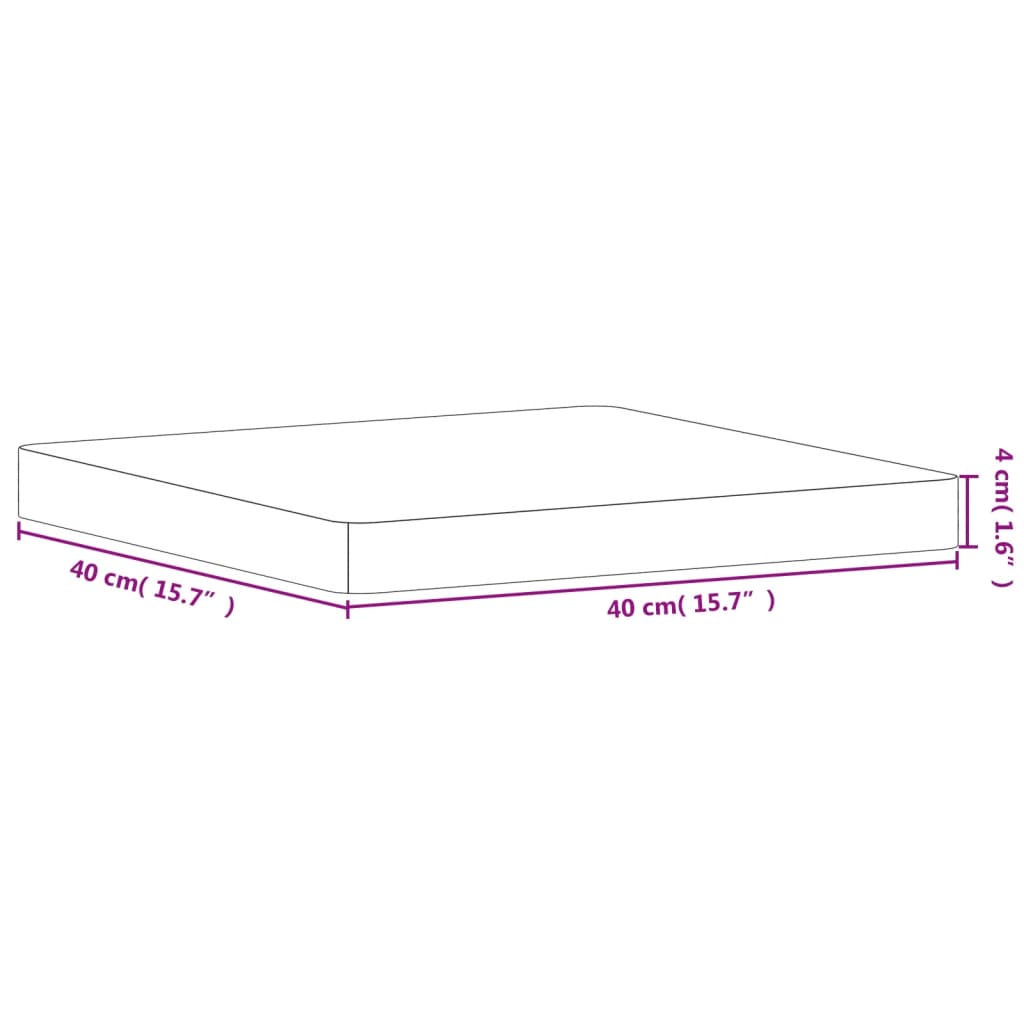 vidaXL Dessus de table 40x40x4 cm carré bois massif de hêtre