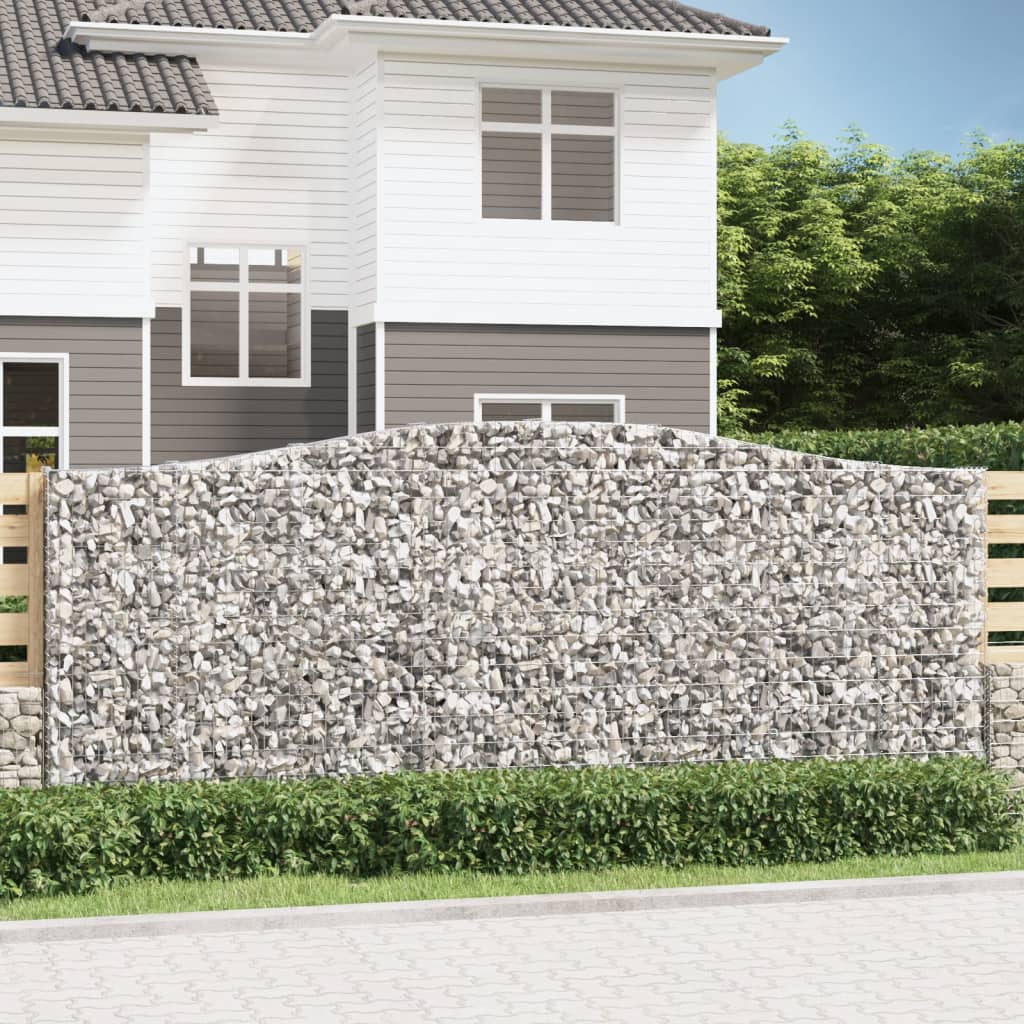 vidaXL Paniers à gabions arqués 3 pcs 400x30x160/180 cm Fer galvanisé