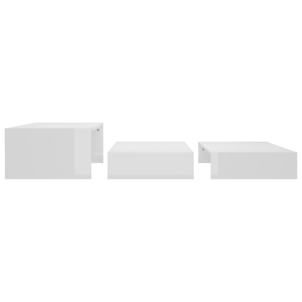 vidaXL Ensemble tables basses gigognes Blanc brillant 100x100x26,5 cm