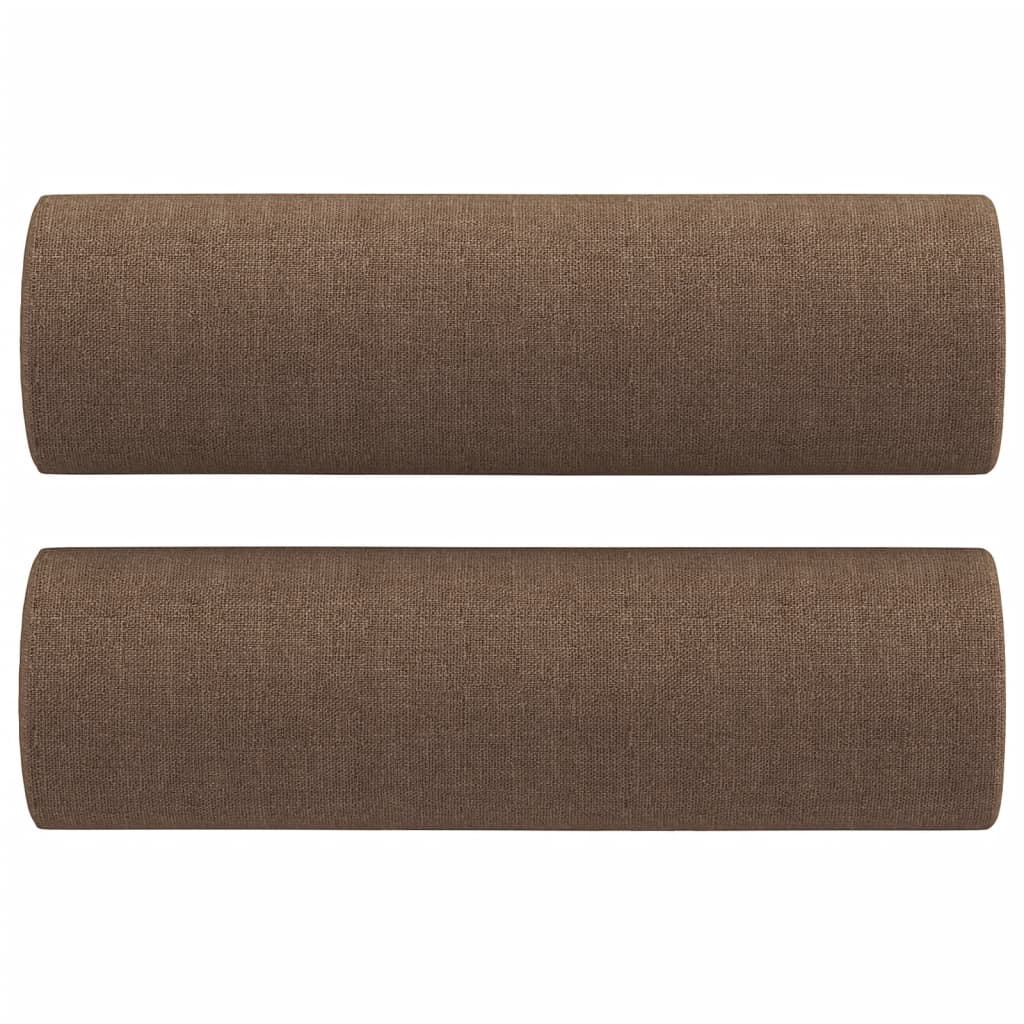 vidaXL Ensemble de canapés 2 pcs avec coussins marron tissu