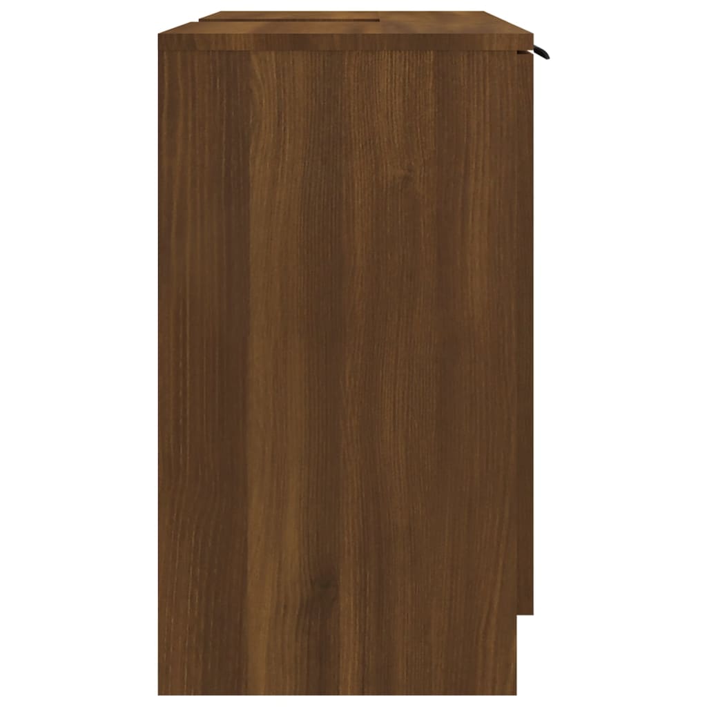 vidaXL Armoire de bain Chêne fumé 64,5x33,5x59 cm Bois d'ingénierie