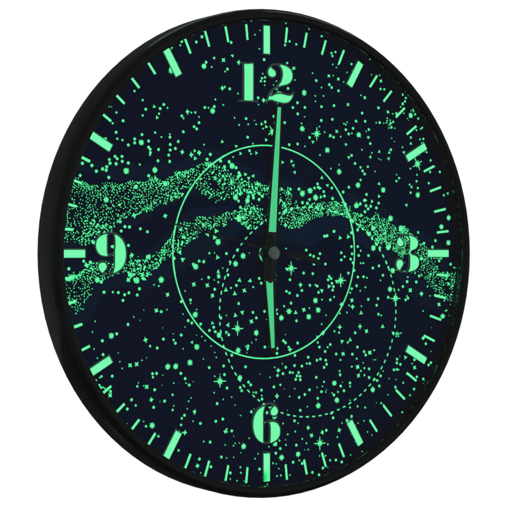 vidaXL Horloge murale et échelles et aiguilles lumineuses bleu Ø30 cm